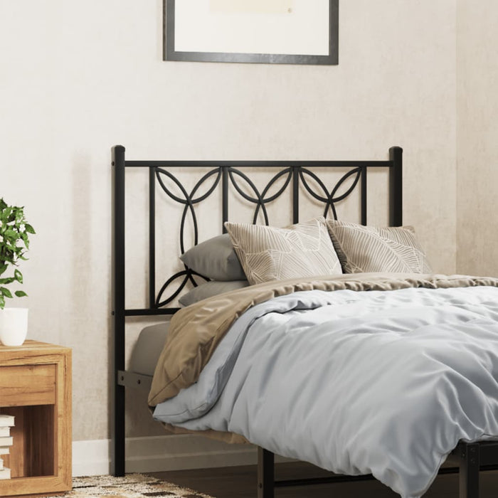 Metal Headboard Black 90 cm