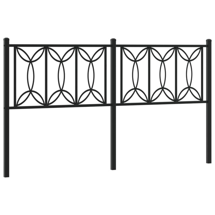 Metal Headboard Black 150 cm