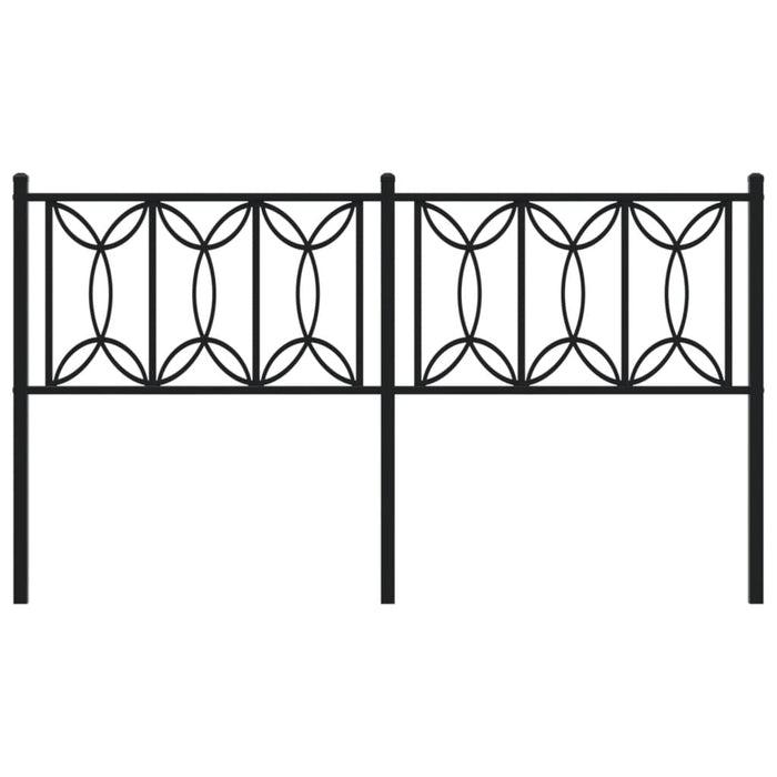 Metal Headboard Black 150 cm