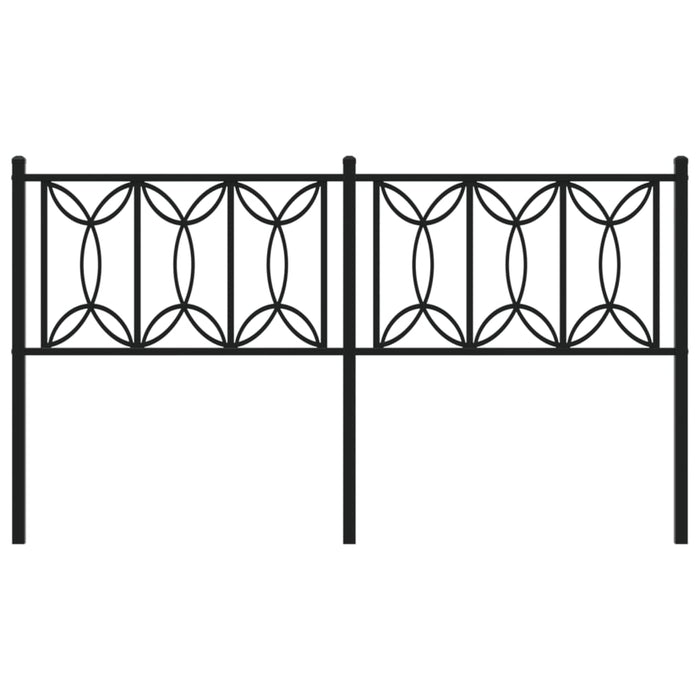 Metal Headboard Black 160 cm