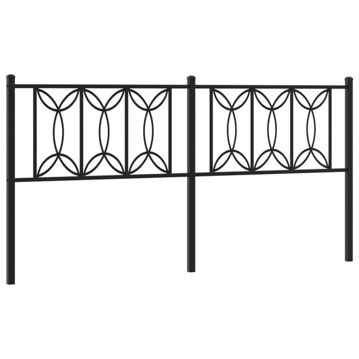 Metal Headboard Black 180 cm