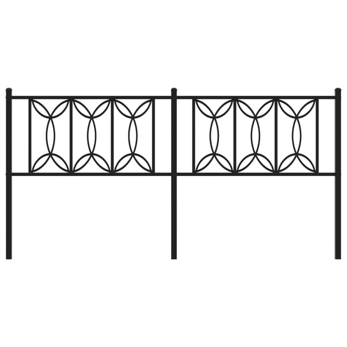 Metal Headboard Black 180 cm