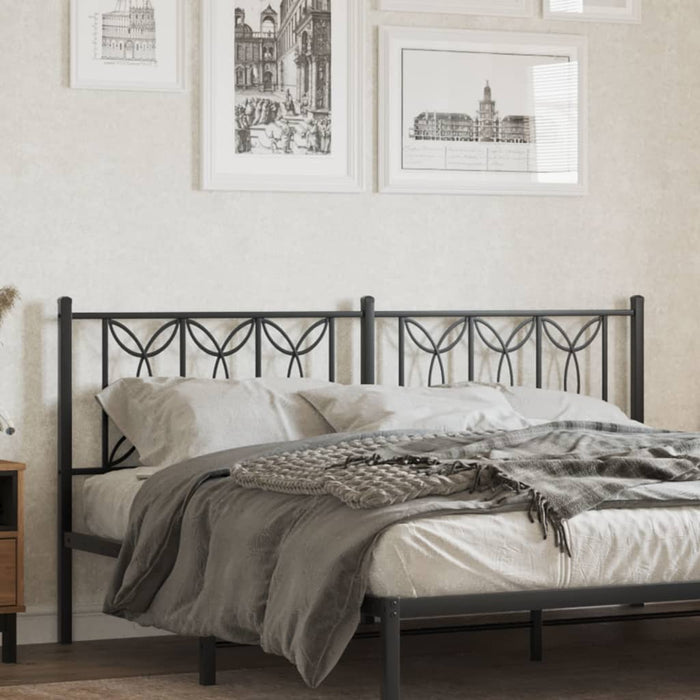 Metal Headboard Black 180 cm