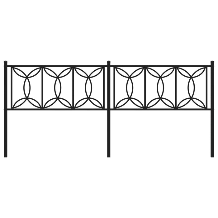 Metal Headboard Black 193 cm