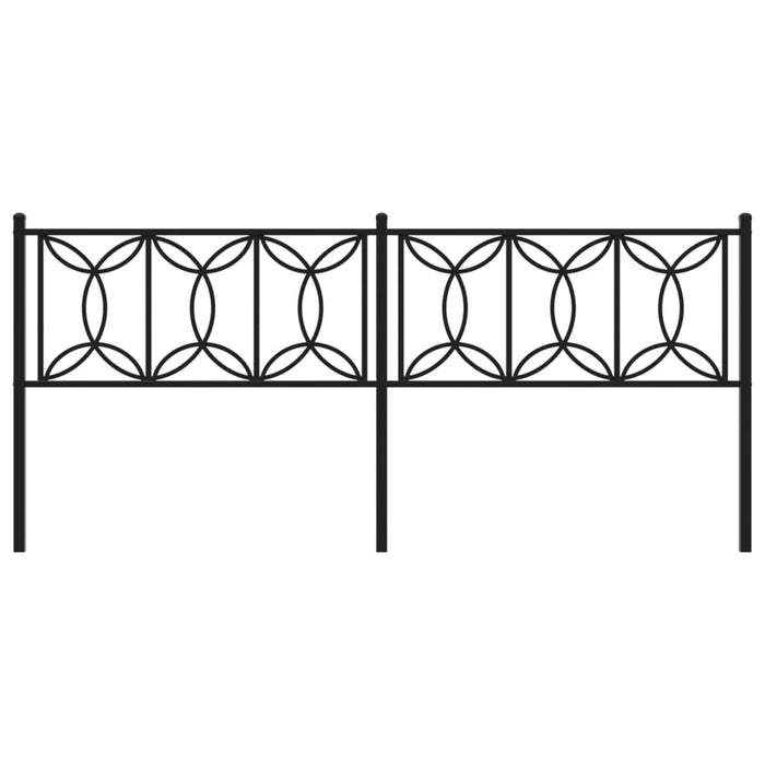 Metal Headboard Black 200 cm