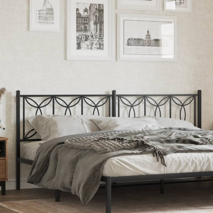 Metal Headboard Black 200 cm