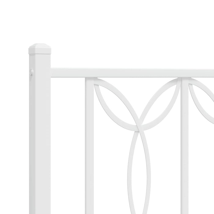 Metal Headboard White 135 cm