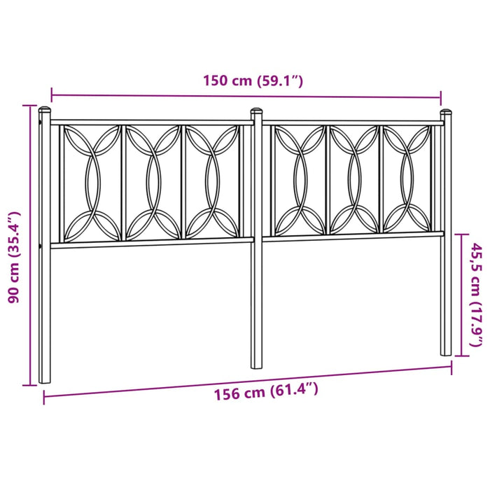 Metal Headboard White 150 cm