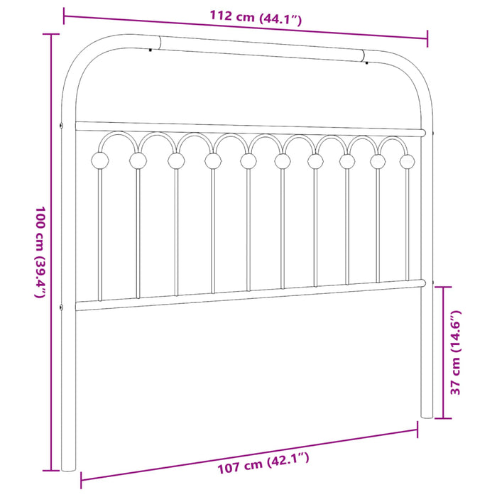 Metal Headboard White 107 cm