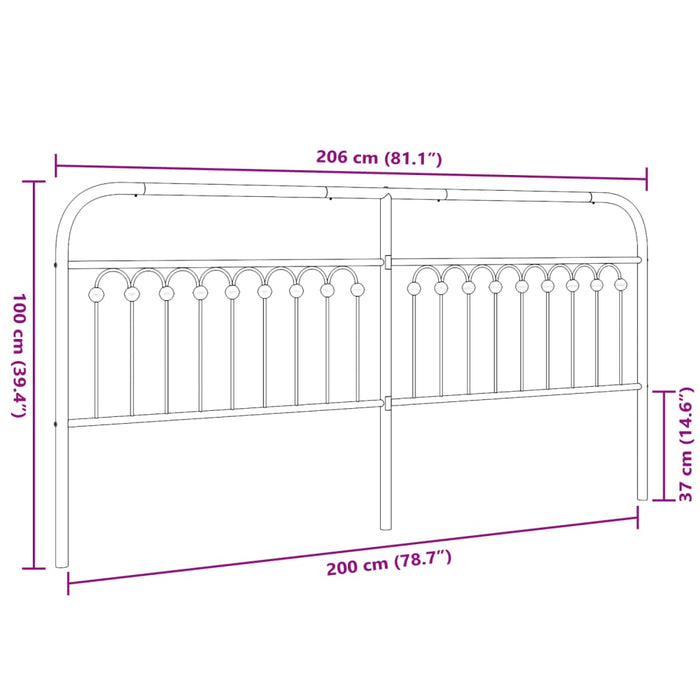 Metal Headboard White 200 cm