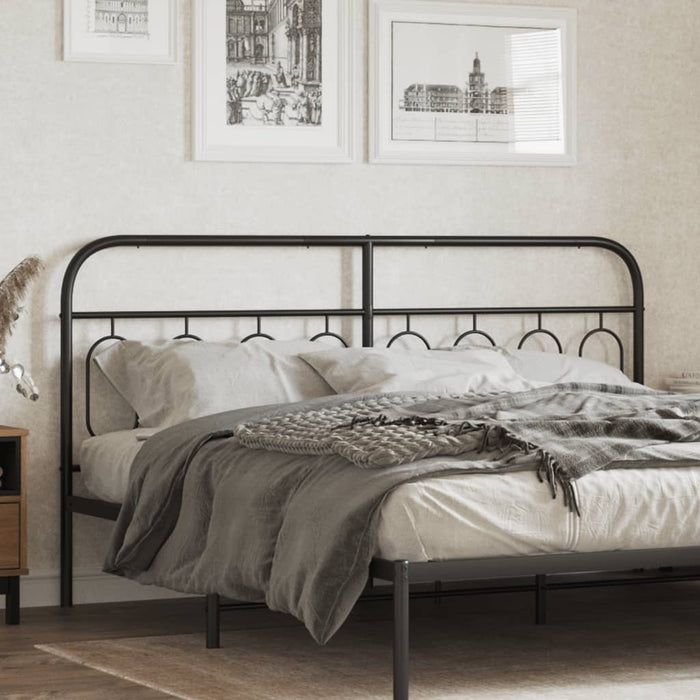 Metal Headboard Black 183 cm