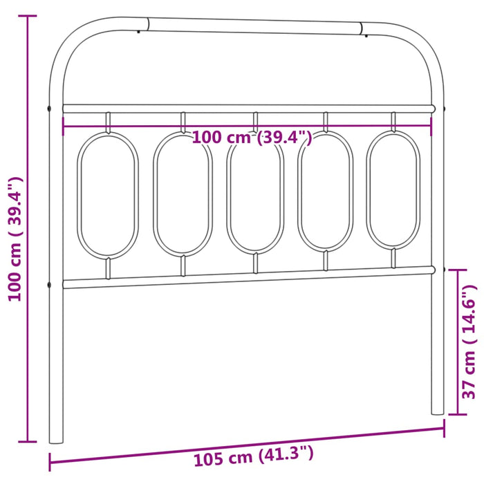 Metal Headboard White 100 cm