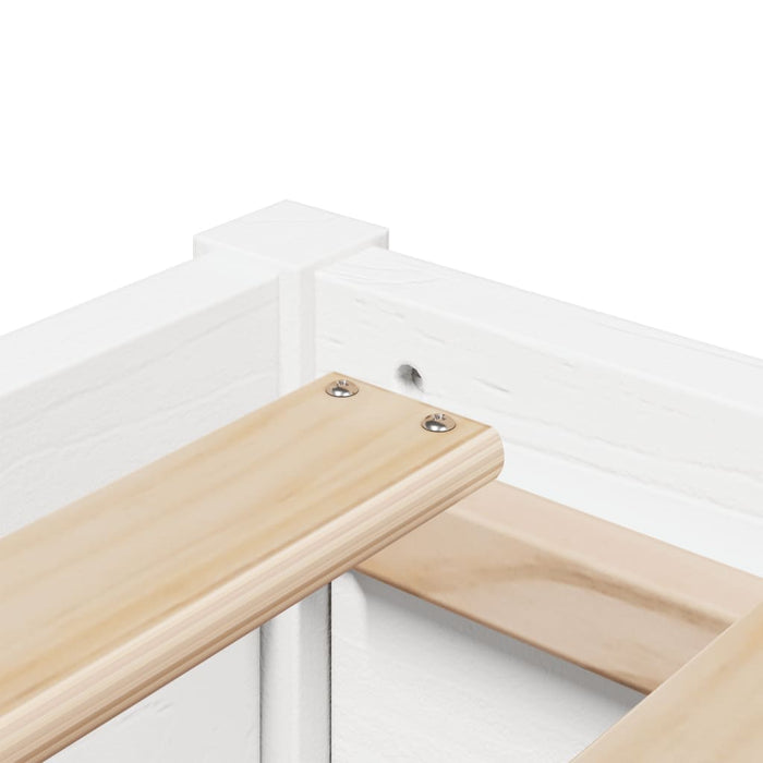 Bed Frame without Mattress White 90x190 cm Single Solid Wood Pine