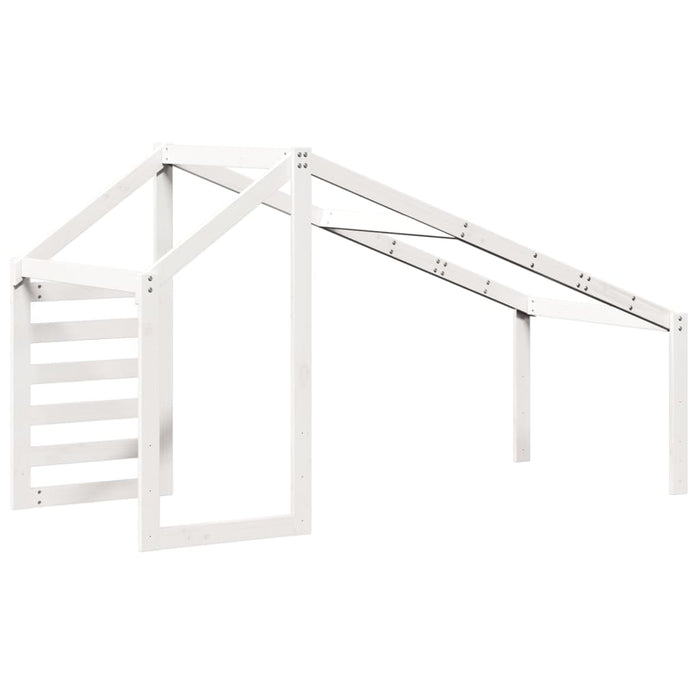 Детско легло Roof White 198x87x113 cm масивна дървесина от бор