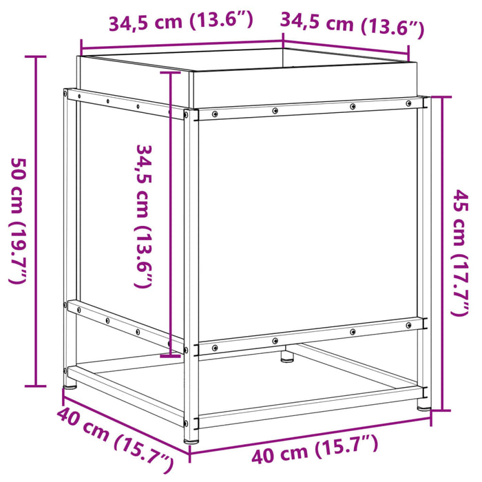 Garden Planter White 40x40x50 cm Solid Wood Pine