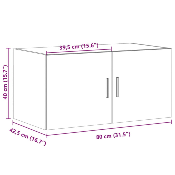 Стенен шкаф черен 80x42,5x40 см инженерно дърво