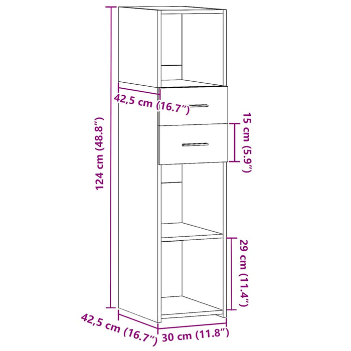 Highboard Бяла 30x42.5x124 cm Engineered Wood