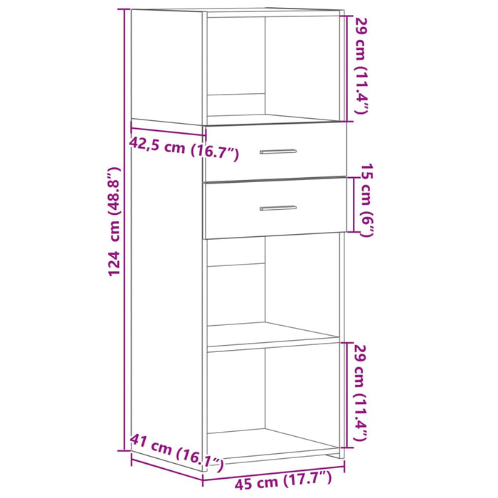 Highboard Бяла 45x42,5x124 cm Engineered Wood