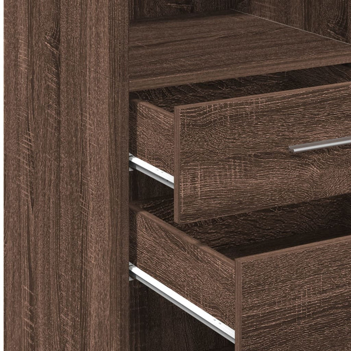 Highboard Brown Oak 45x42.5x124 cm Engineered Wood