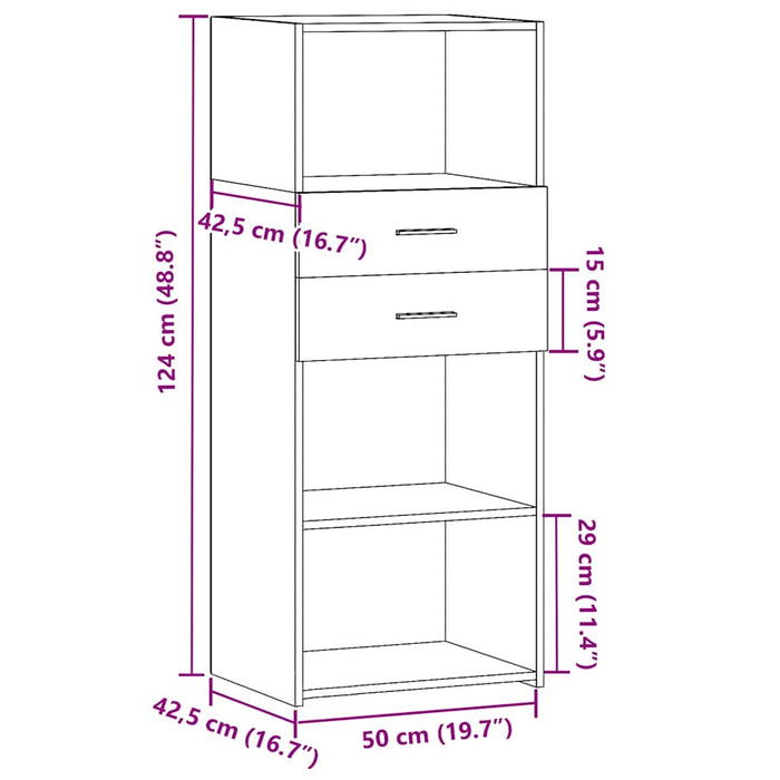 Высокий бортик Белый 50x42.5x124 см Инженерная древесина