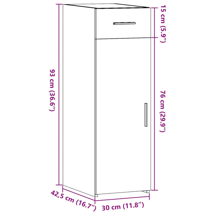 Буфет черный 30x42,5x93 см, композитная древесина