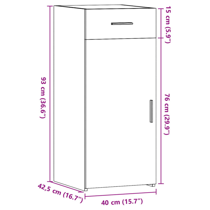 Буфет черный 40x42.5x93 см, композитная древесина