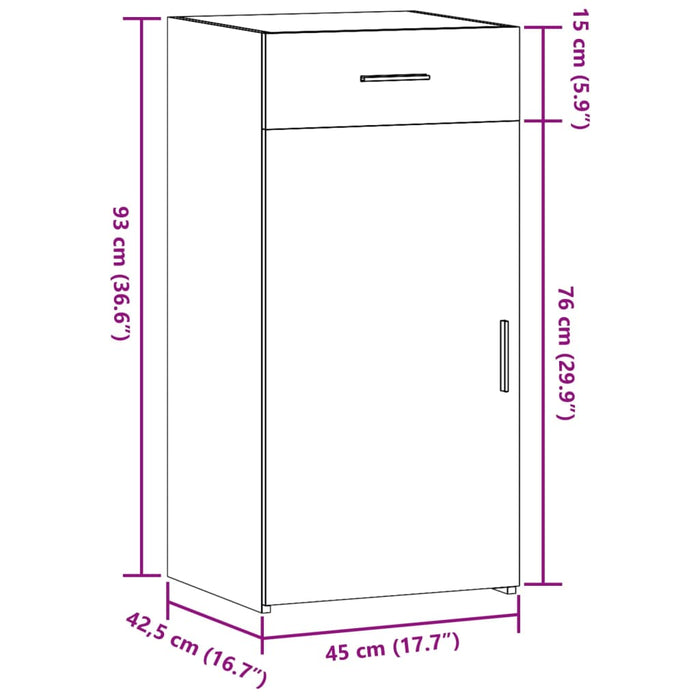 Буфет черный 45x42.5x93 см, инженерная древесина