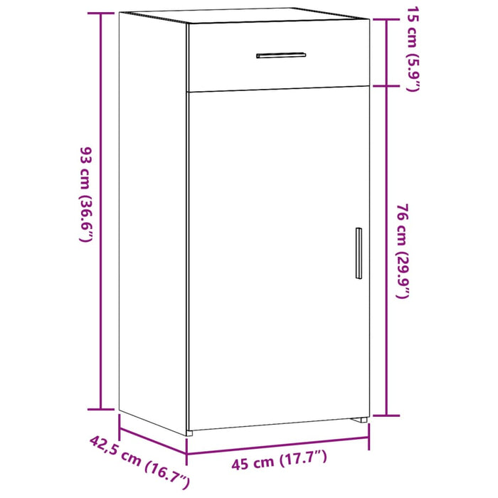 Сервант Бетон Серый 45x42.5x93 см Инженерное дерево