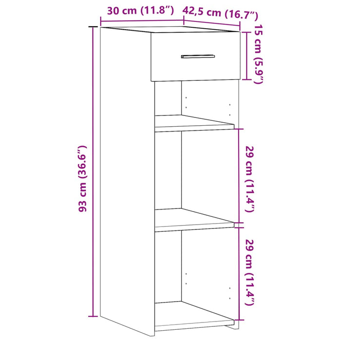 Бюфет опушен дъб 30x42,5x93 см инженерно дърво