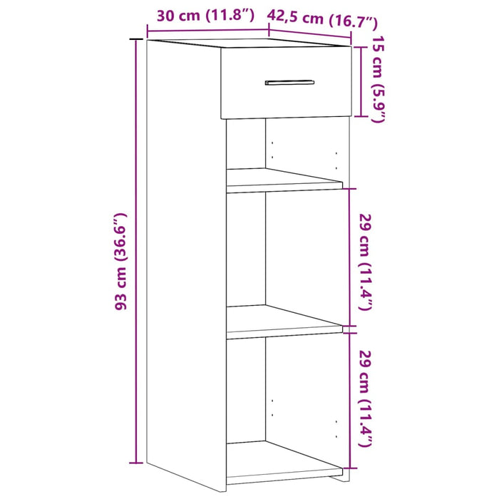 Бюфет Кафяв дъб 30x42,5x93 см Инженерно дърво