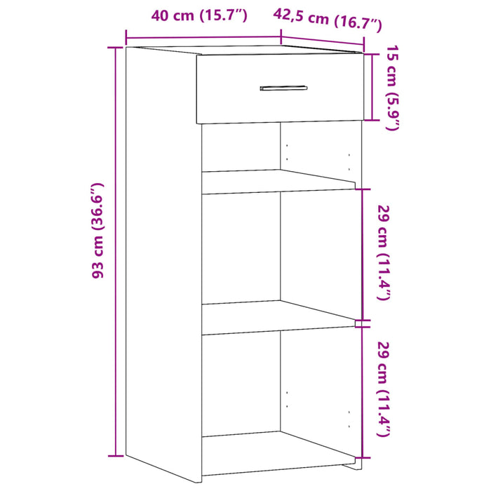 Бюфет Бял 40x42,5x93 см Инженерно дърво