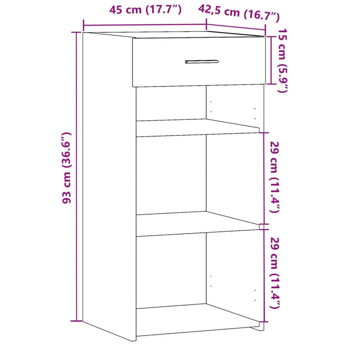 Буфет Sonoma Oak 45x42.5x93 см Инженерная древесина