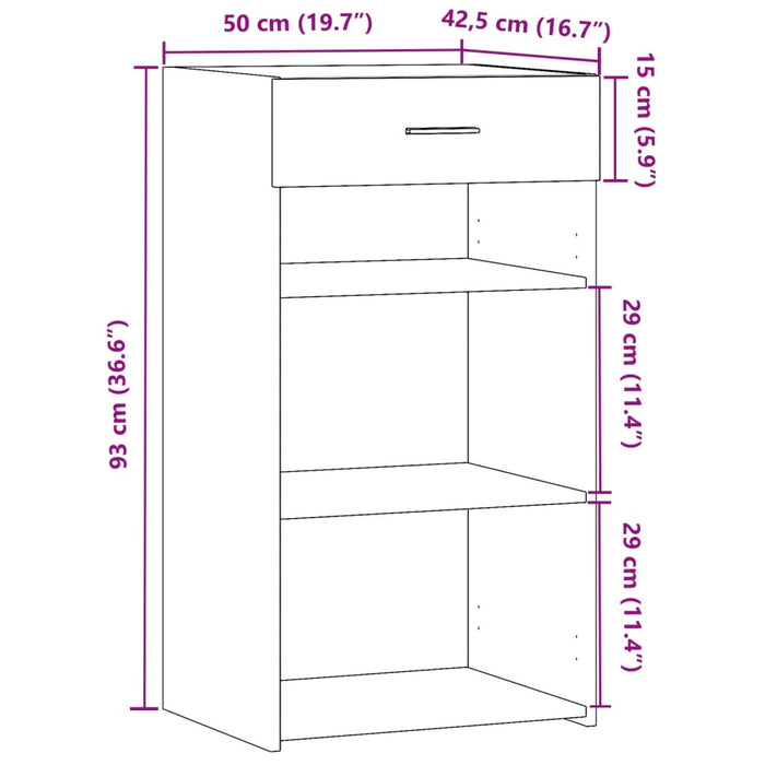 Буфет черный 50x42.5x93 см, композитная древесина