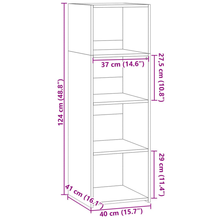 Highboard Black 40x41x124 cm Engineered Wood