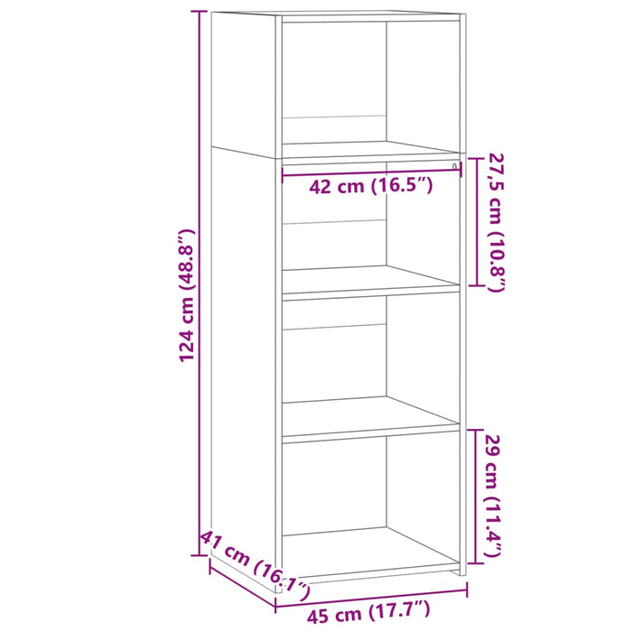 Высокая доска Sonoma Oak 45x41x124 см Инженерная древесина