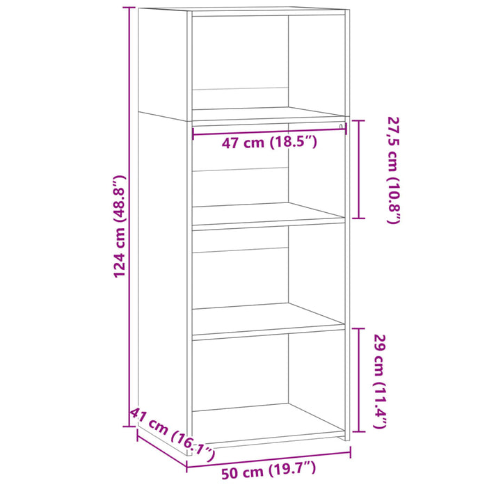 Highboard Черен 50x41x124 cm Engineered Wood