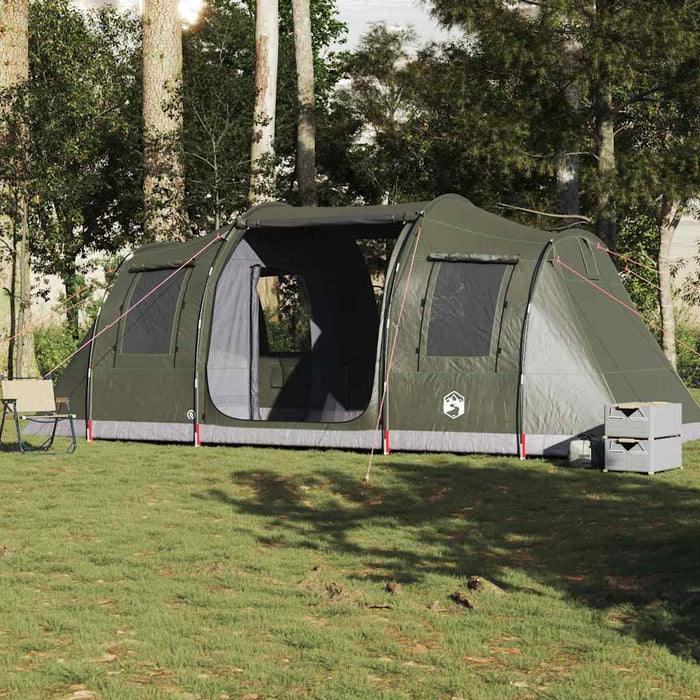 Camping Tent Tunnel 4-Person Olive Green Waterproof