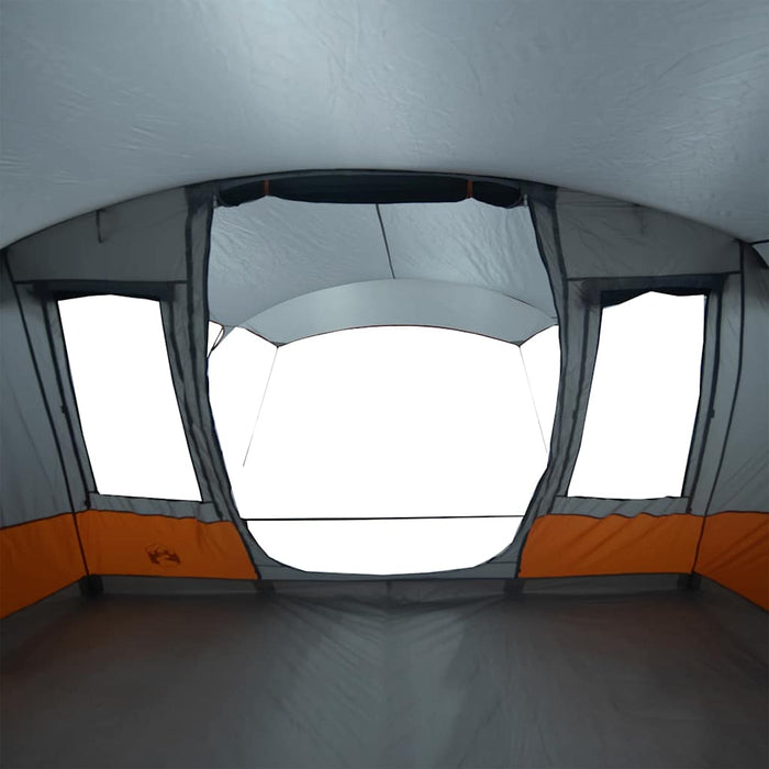 Camping Tent Tunnel 5-Person Grey and Orange Waterproof