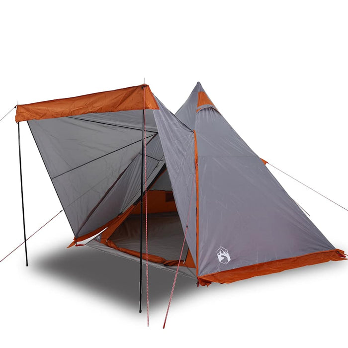 Family Tent Tipi 6-Person Grey and orange Waterproof