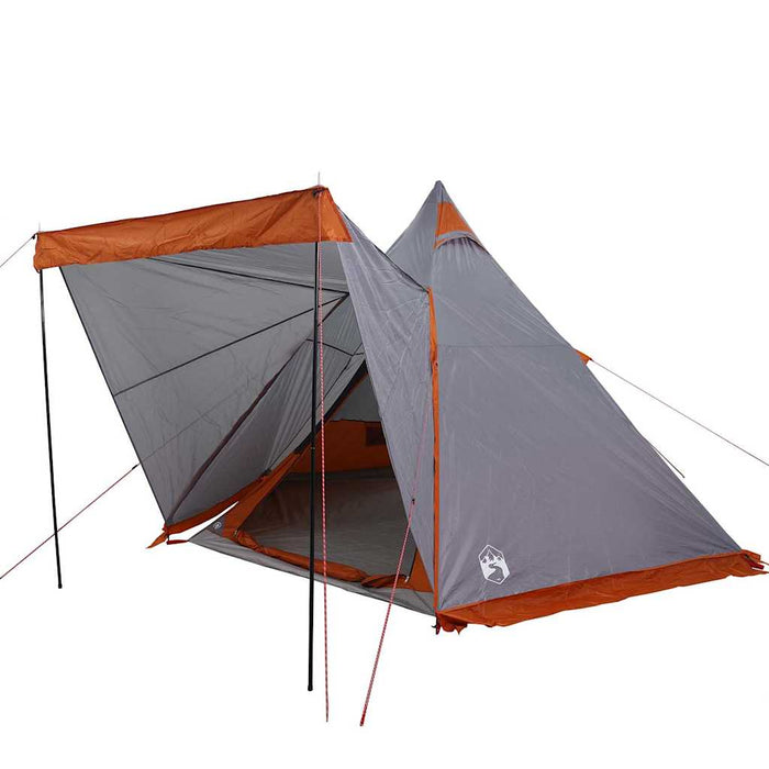 Family Tent Tipi 6-Person Grey and orange Waterproof