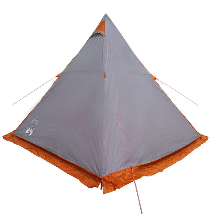 Family Tent Tipi 6-Person Grey and orange Waterproof