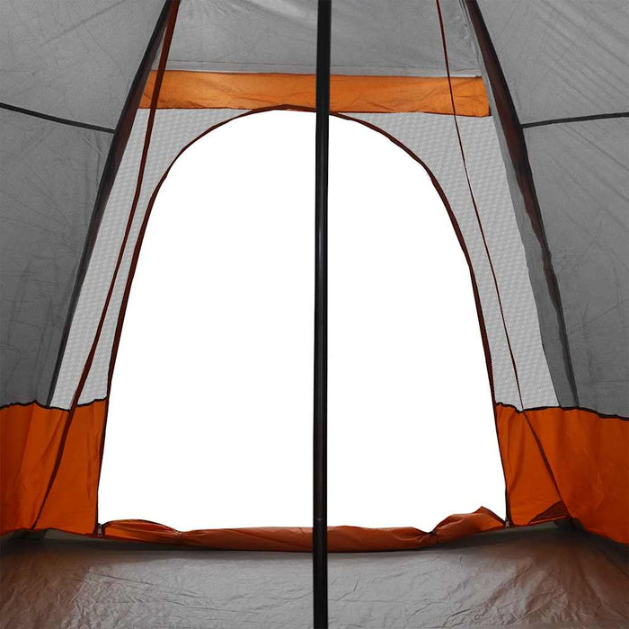 Family Tent Tipi 6-Person Grey and orange Waterproof