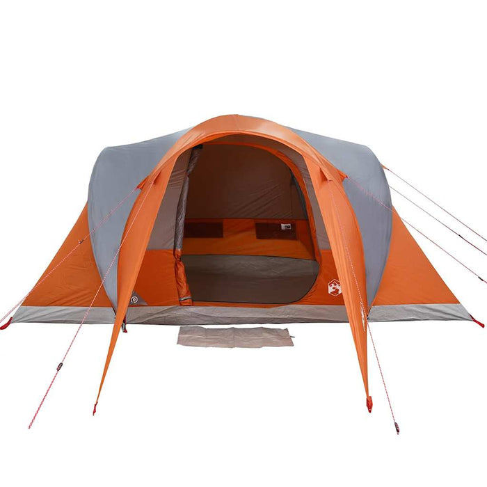 Family Tent Dome 6-Person Grey and Orange Waterproof