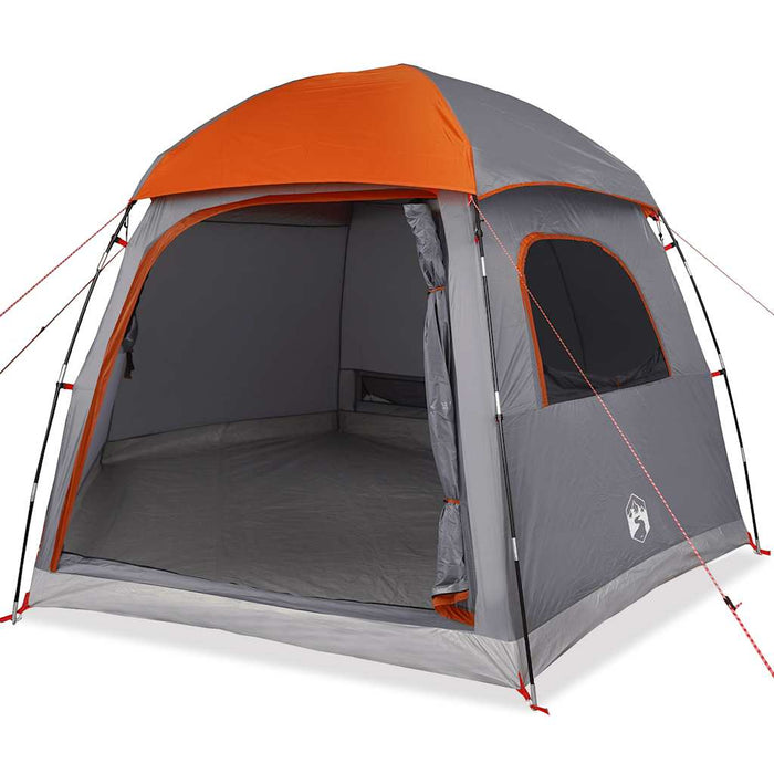 Family Tent Igloo 6-Person Grey and Orange Waterproof