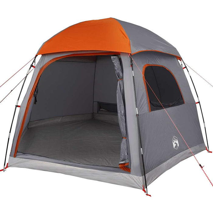 Family Tent Igloo 6-Person Grey and Orange Waterproof