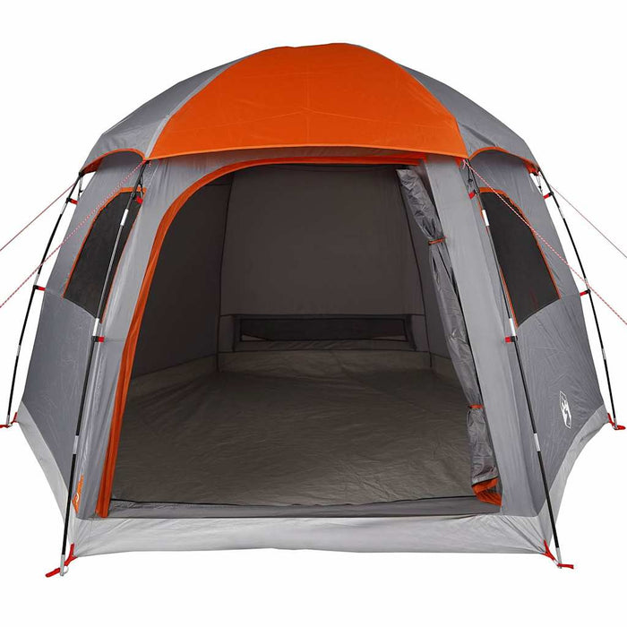 Family Tent Igloo 6-Person Grey and Orange Waterproof