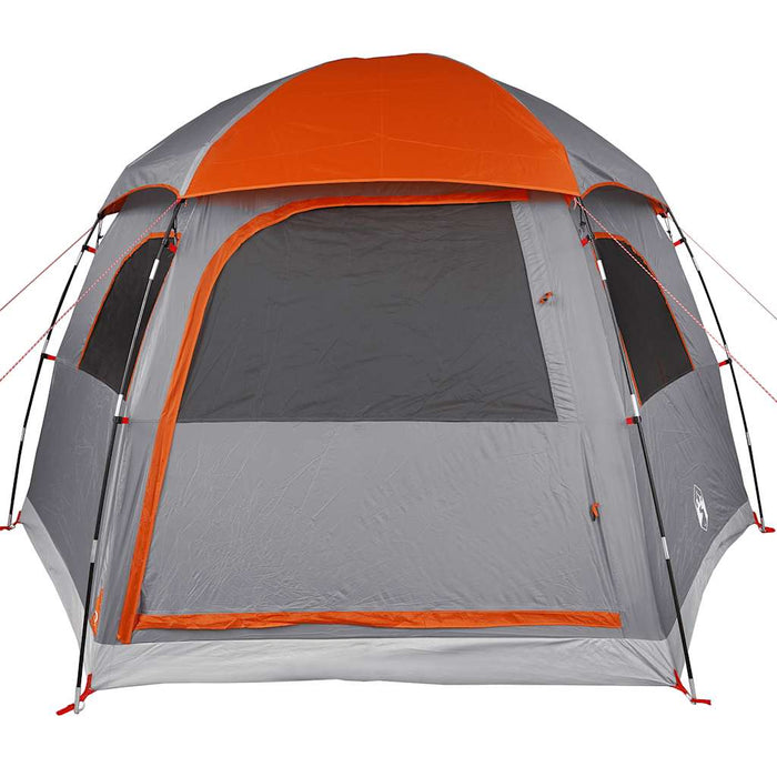 Family Tent Igloo 6-Person Grey and Orange Waterproof