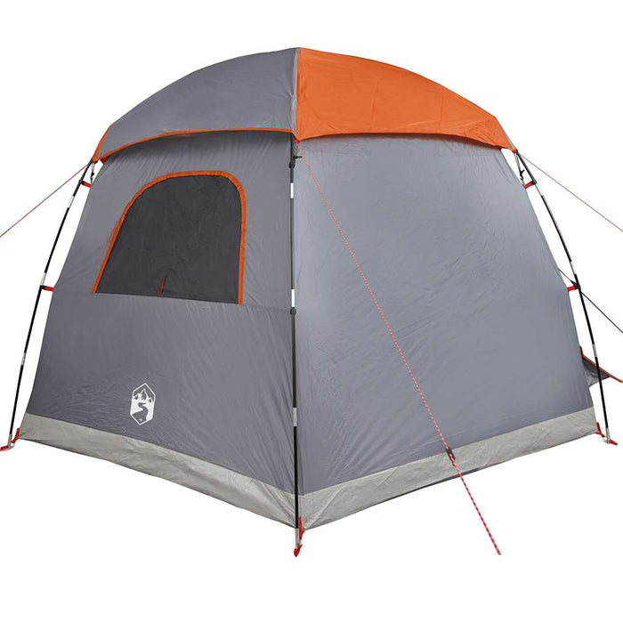 Family Tent Igloo 6-Person Grey and Orange Waterproof