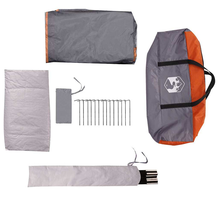 Family Tent Igloo 6-Person Grey and Orange Waterproof