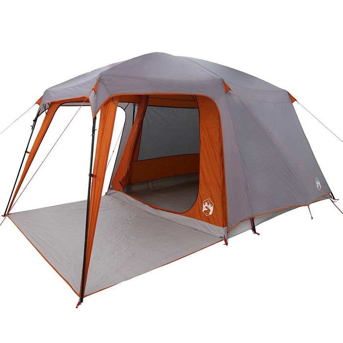 Camping Tent with Porch Dome 5-Person Grey and Orange Waterproof